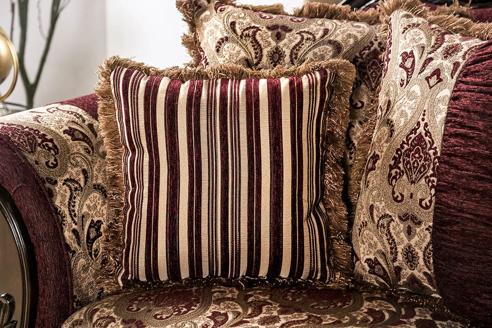 Furniture of America - Matteo Sofa + Loveseat in Burgundy/Brown - SM6433-2PC View 3