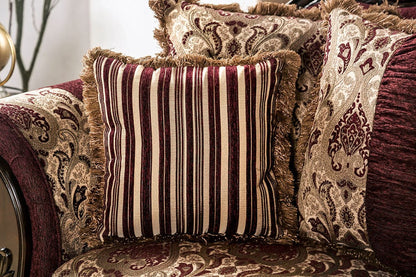 Furniture of America - Matteo Sofa + Loveseat in Burgundy/Brown - SM6433-2PC View 3
