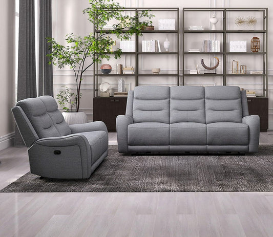 Furniture of America - Matthias Sofa + Loveseat in Gray - CM9987GY-M-2PC View 1