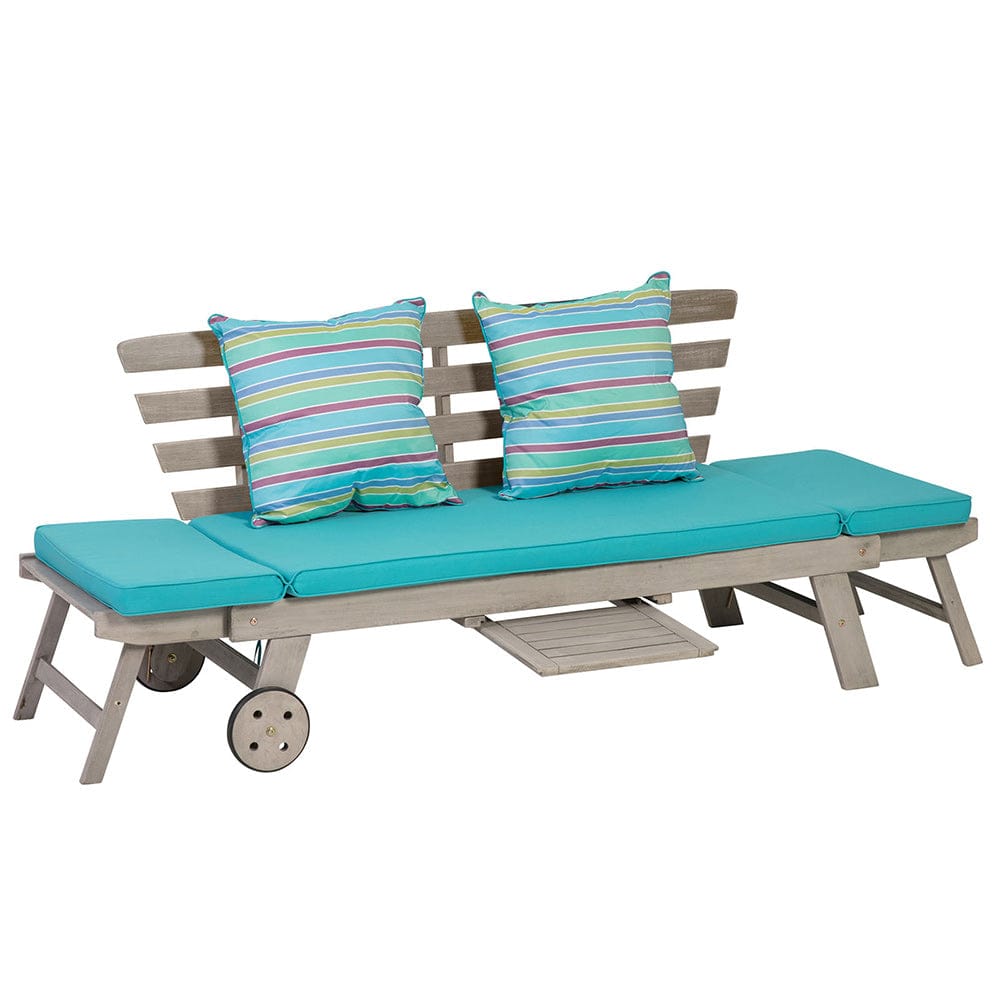 Furniture of America - Maui Convertible Sofa Daybed in Gray/Turquoise - GM-1015 View 8