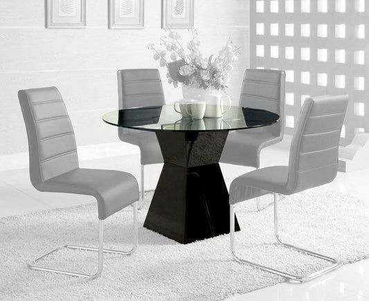 Furniture of America - Mauna Round Dining Table in Black - CM8371BK-T-TABLE View 1