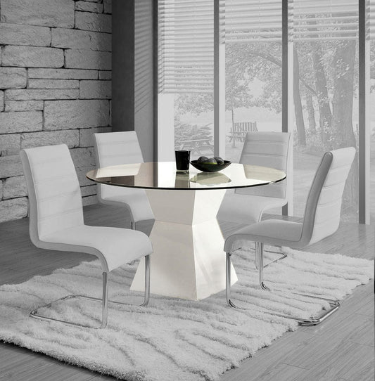 Furniture of America - Mauna Round Dining Table in White - CM8371WH-T-TABLE View 1