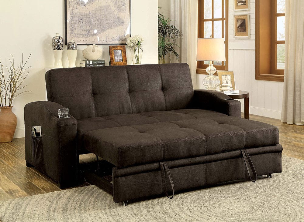 Furniture of America - Mavis Futon Sofa in Dark Brown - CM2691-SET-VN View 6