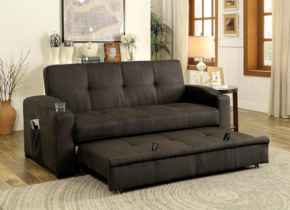 Furniture of America - Mavis Futon Sofa in Dark Brown - CM2691-SET-VN View 7