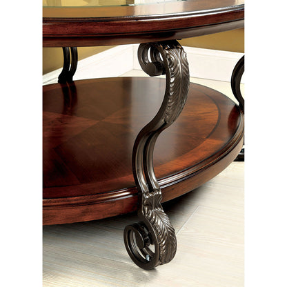 Furniture of America - May Coffee Table in Brown Cherry - CM4326C View 2