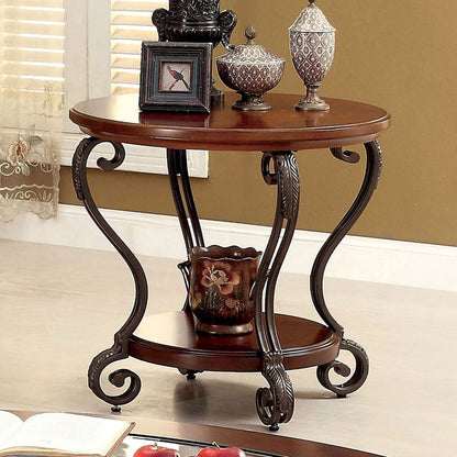 Furniture of America - May End Table in Brown Cherry - CM4326E View 1
