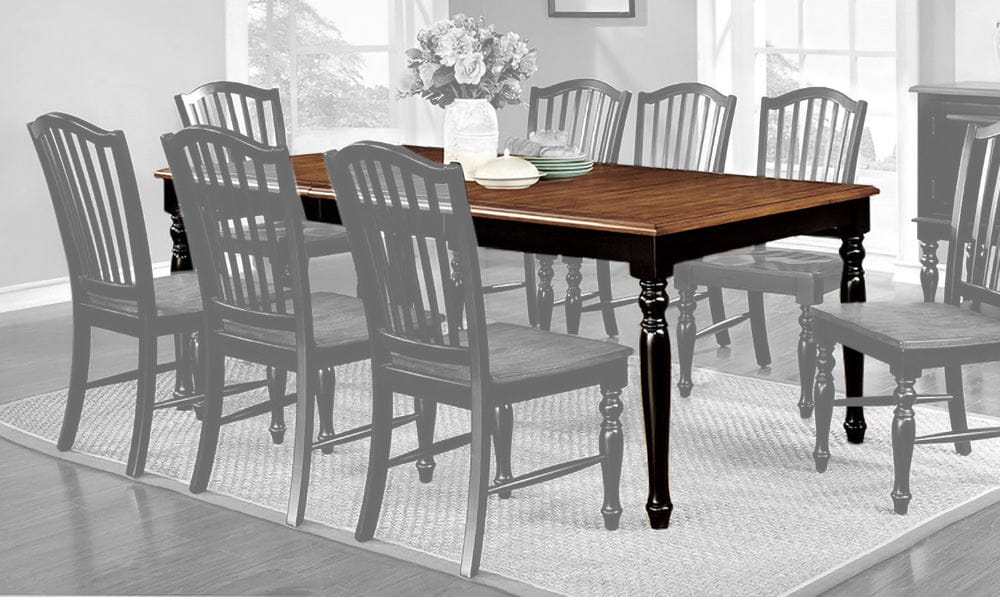 Furniture of America - Mayville Dining Table w/ 1 X 18" Leaf in Black/Antique Oak - CM3431T View 1