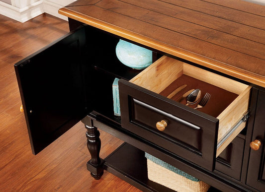 Furniture of America - Mayville Server in Black/Antique Oak - CM3431SV View 2