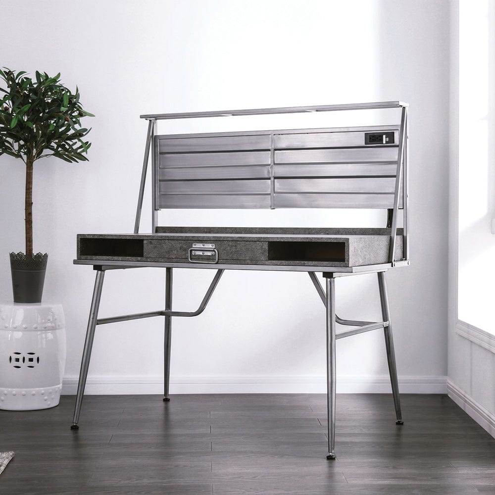 Furniture of America - Mccredmond Desk w/ USB in Silver - CM-DK5566 View 1