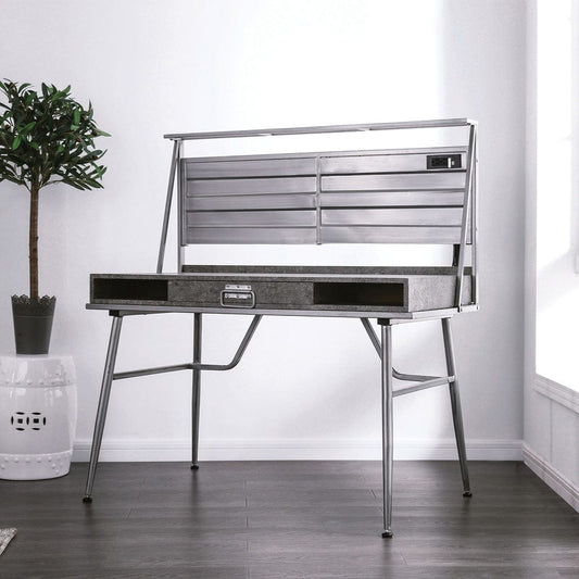 Furniture of America - Mccredmond Desk w/ USB in Silver - CM-DK5566 View 1