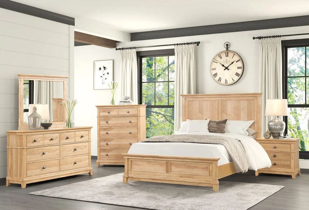 Furniture of America - Mchenry 5 Pc. Queen Bedroom Set w/ Chest in Natural Oak - FM7706NT-Q-5PC-CHEST View 1