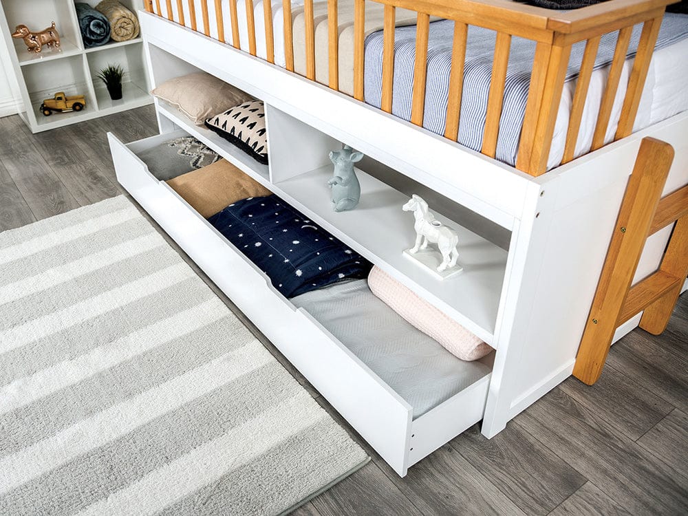 Furniture of America - Mcpherson Twin Captain Bed w/ Trundle in White/Oak - FM-BK104WH-T-BED View 3
