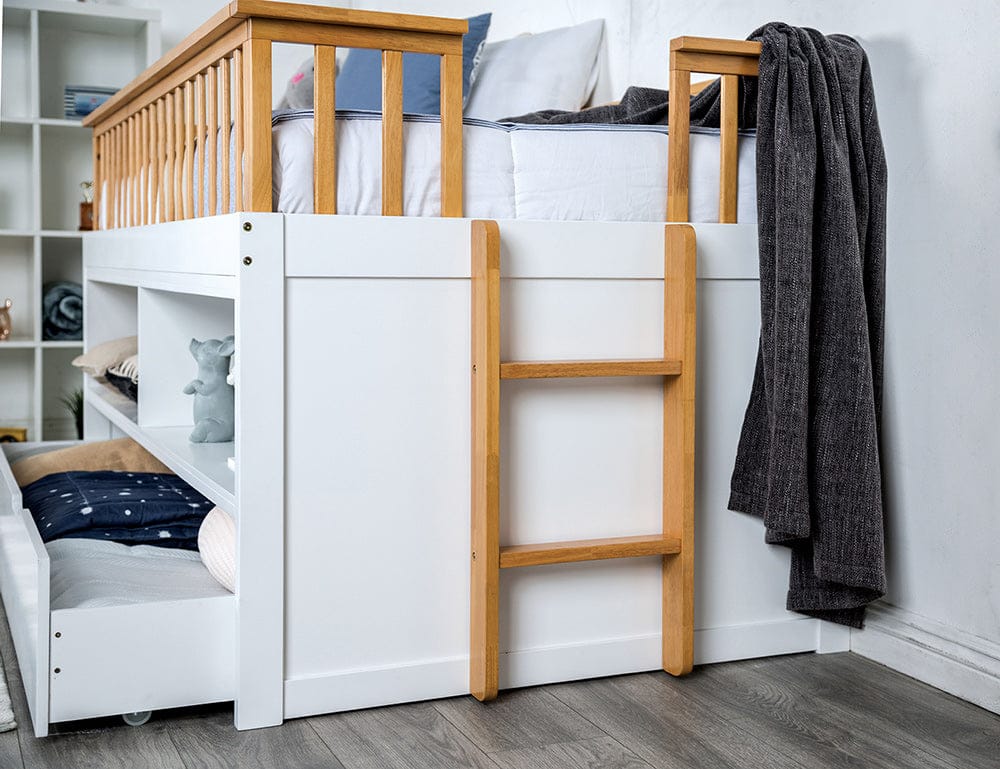 Furniture of America - Mcpherson Twin Captain Bed w/ Trundle in White/Oak - FM-BK104WH-T-BED View 4