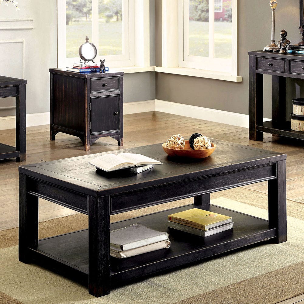 Furniture of America - Meadow Coffee Table in Antique Black - CM4327C-VN View 1