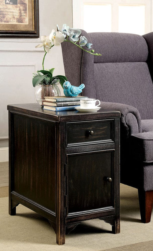 Furniture of America - Meadow Side Table in Antique Black - CM4327T View 1
