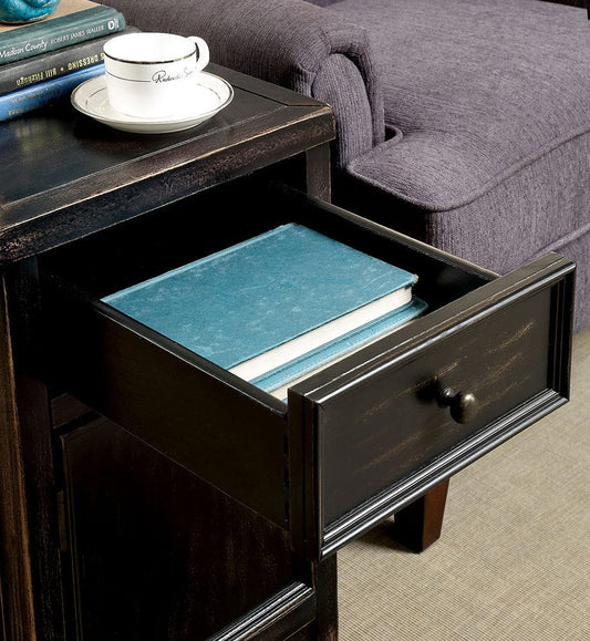 Furniture of America - Meadow Side Table in Antique Black - CM4327T View 2