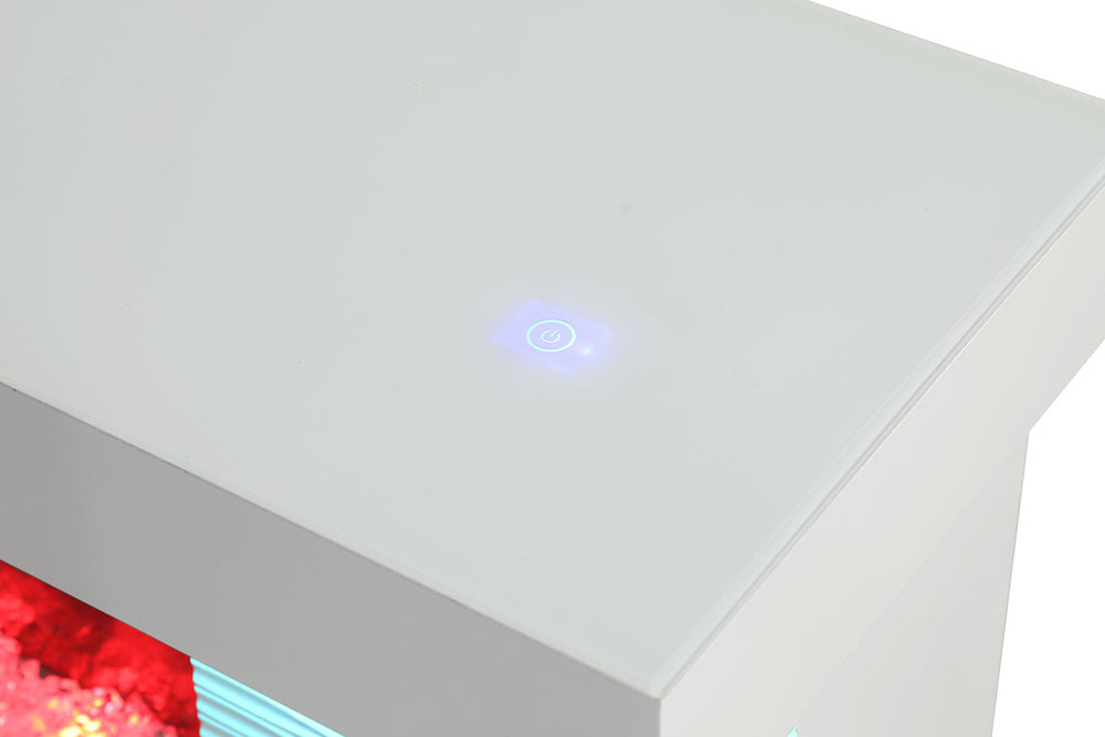 Furniture of America - Medea 71" TV Stand w/ Electric Fireplace in White - FM-AC8011WH-TV View 5