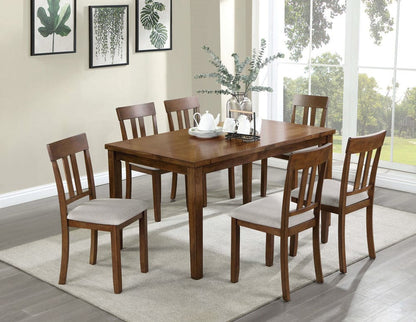 Furniture of America - Medford 7 Pc. Dining Table Set in Walnut/Beige - CM3253WN-T-7PK View 1