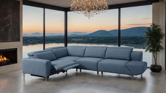 Furniture of America - Melancton Power Sectional in Blue - CM9933BL-SECT-PM View 1