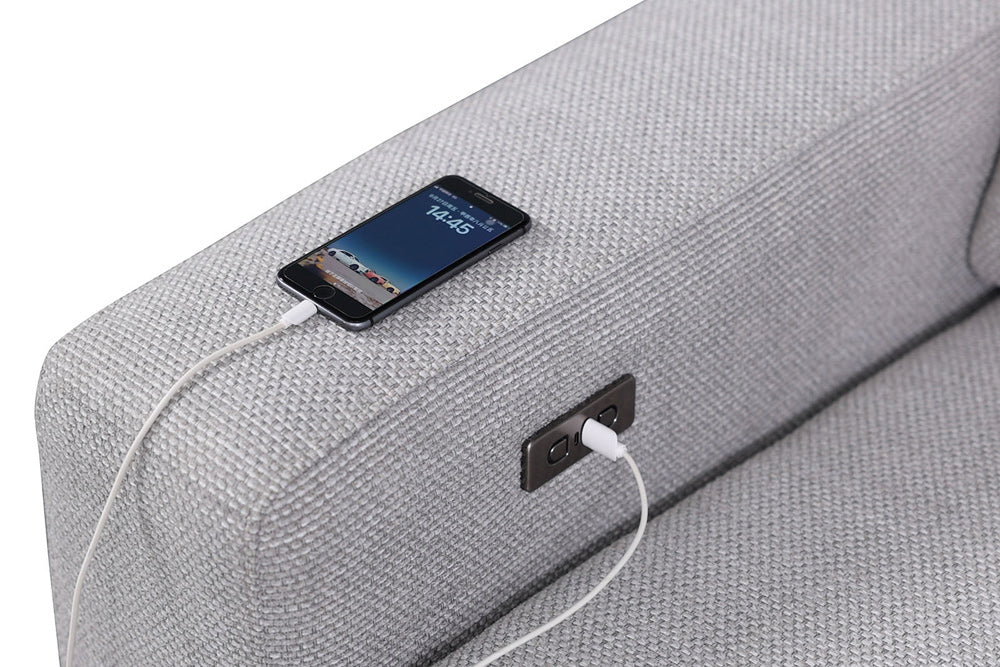 Furniture of America - Melancton Power Sectional in Light Gray - CM9933LG-SECT-PM View 5