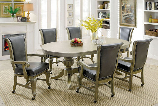 Furniture of America - Melina 7 Pc. Dining Table Set in Gray - CM-GM367GY-T-7PC View 1