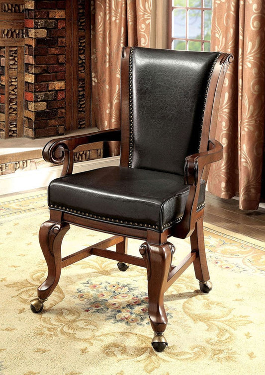 Furniture of America - Melina Arm Chair in Brown Cherry/Black - CM-GM367CH-AC-2PK View 1