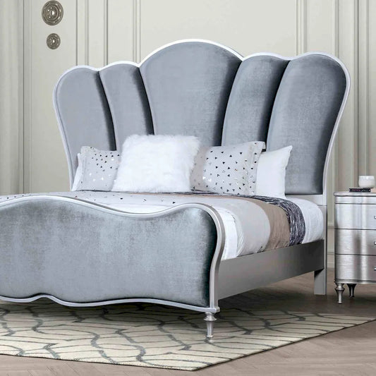 Furniture of America - Melodi Parc - E.King Bed, Silver - FM7416SV-EK-BED view 1