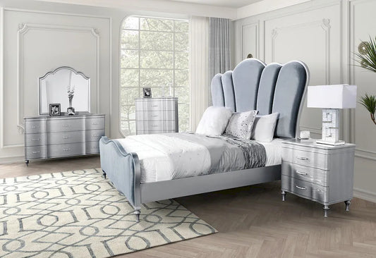 Furniture of America - Melodi Parc - E.King Bed, Silver - FM7416SV-EK-BED view 2