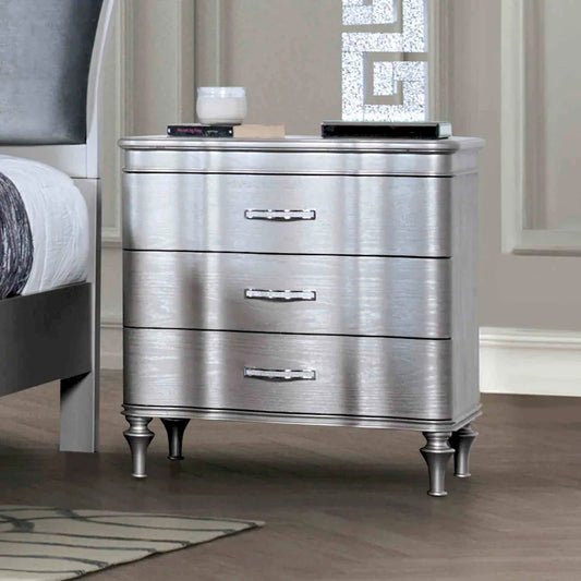 Furniture of America - Melodi Parc - Nightstand, Silver - FM7416SV-N view 1