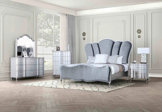 Furniture of America - Melodi Parc - Nightstand, Silver - FM7416SV-N view 2