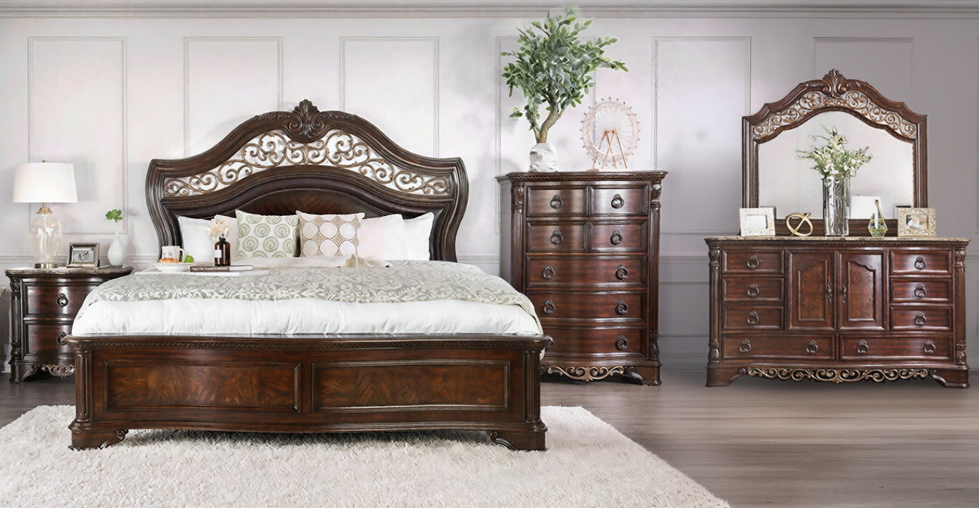 Furniture of America - Menodora - 4 Pc. Queen Bedroom Set w/ Chest - CM7311Q-5PC-CHEST view 1
