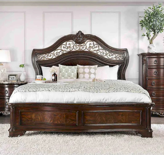 Furniture of America - Menodora - Cal.King Bed, Brown Cherry - CM7311CK-BED view 1