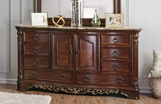 Furniture of America - Menodora Dresser in Brown Cherry - CM7311D View 1