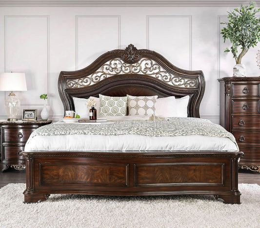 Furniture of America - Menodora E.King Bed in Brown Cherry - CM7311EK-BED View 1