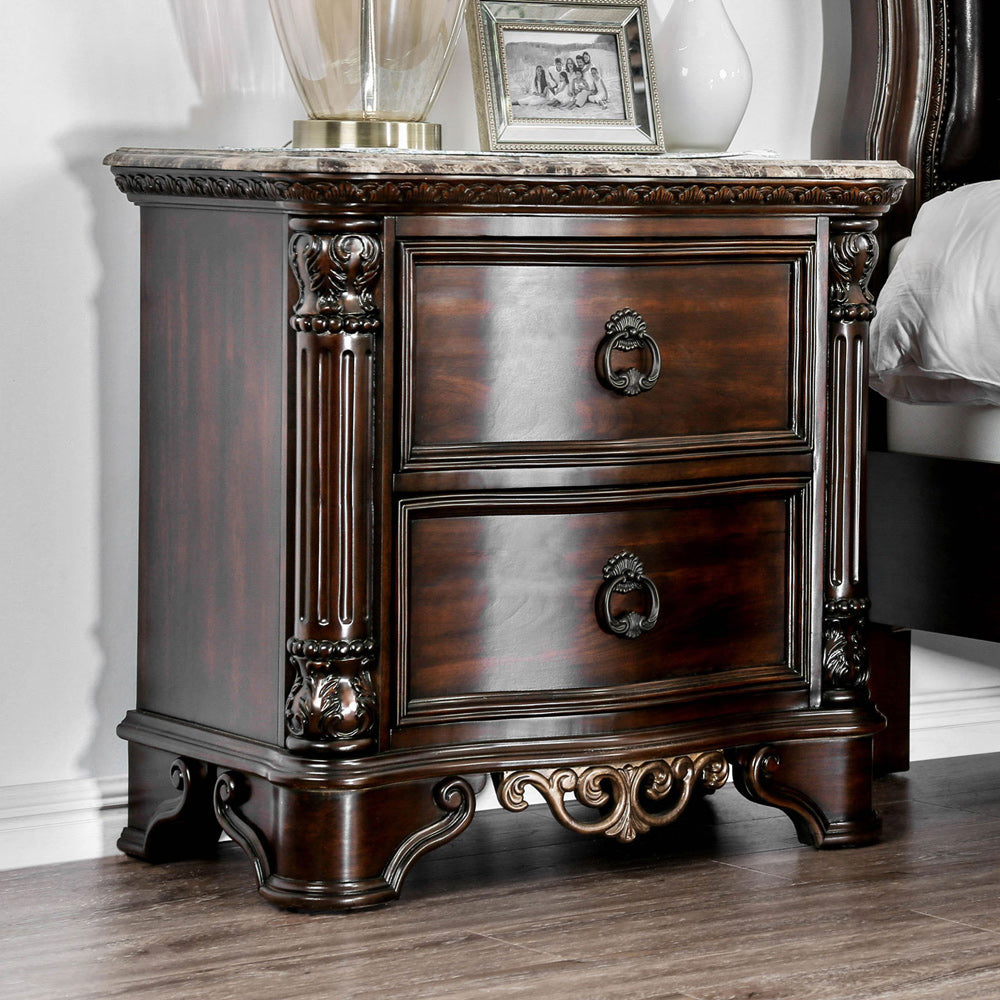 Furniture of America - Menodora Nightstand in Brown Cherry - CM7311N View 1