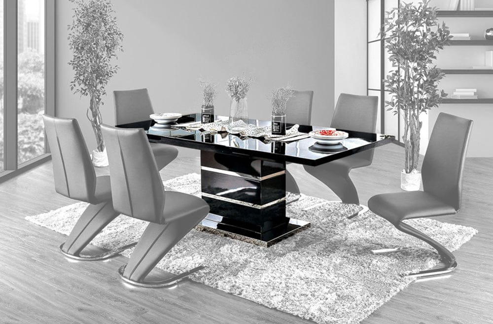 Furniture of America - Midvale Dining Table in Black/Chrome - CM3650BK-T-TABLE View 1