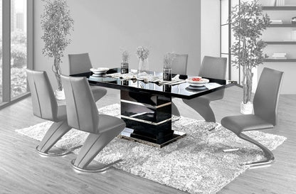 Furniture of America - Midvale Dining Table in Black/Chrome - CM3650BK-T-TABLE View 1