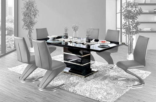 Furniture of America - Midvale Dining Table in Black/Chrome - CM3650BK-T-TABLE View 1