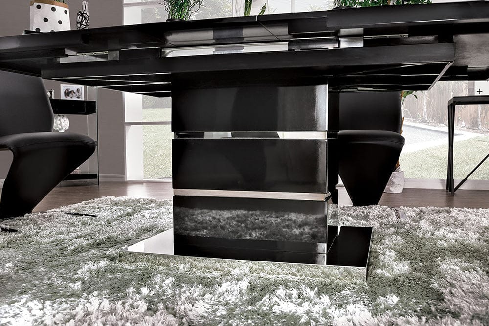 Furniture of America - Midvale Dining Table in Black/Chrome - CM3650BK-T-TABLE View 2