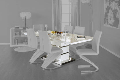 Furniture of America - Midvale Dining Table in White/Chrome - CM3650T-TABLE View 1