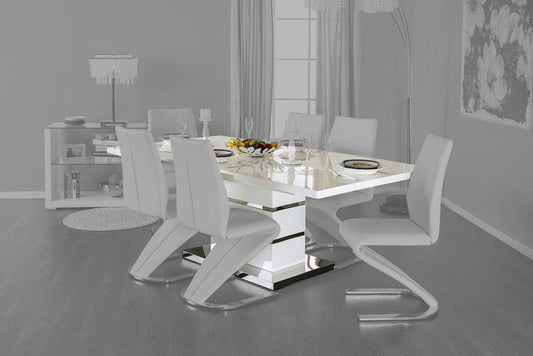 Furniture of America - Midvale Dining Table in White/Chrome - CM3650T-TABLE View 1