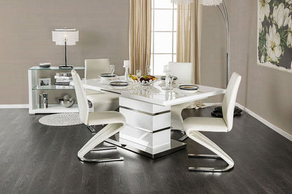Furniture of America - Midvale Dining Table in White/Chrome - CM3650T-TABLE View 2