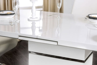 Furniture of America - Midvale Dining Table in White/Chrome - CM3650T-TABLE View 3