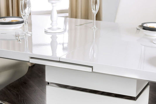 Furniture of America - Midvale Dining Table in White/Chrome - CM3650T-TABLE View 3