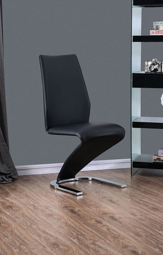 Furniture of America - Midvale Side Chair in Black/Chrome - CM3650BK-SC-2PK View 1