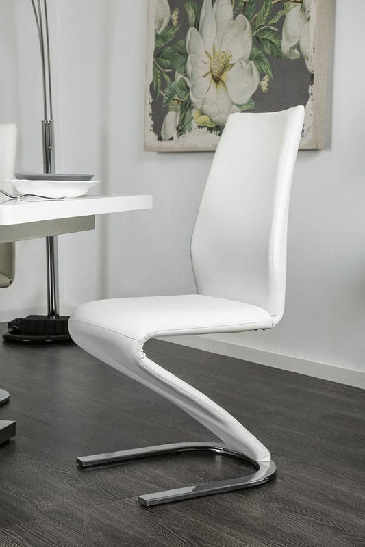 Furniture of America - Midvale Side Chair in White/Chrome - CM3650SC-2PK View 1