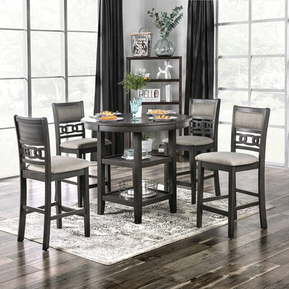 Furniture of America - Milly 5 Pc. Counter Ht. Table Set in Gray - CM3609PT-5PK View 1