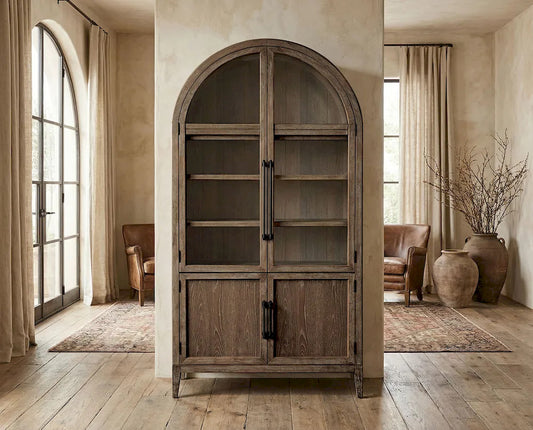 Furniture of America - Minster - Arched Cabinet - Oak - FM-AC8029AK view 1