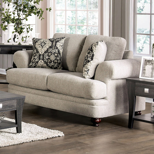 Furniture of America - Miramar Loveseat in Beige/Charcoal - SM6442-LV View 1