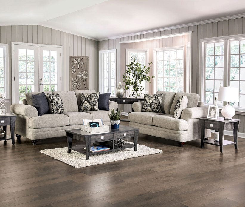 Furniture of America - Miramar Sofa + Loveseat in Beige/Charcoal - SM6442-2PC View 1